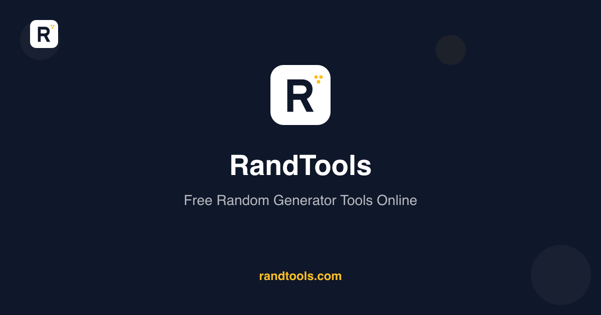 Free Virtual Randomizer Random Tools — Free Online Random Generators · RandTools