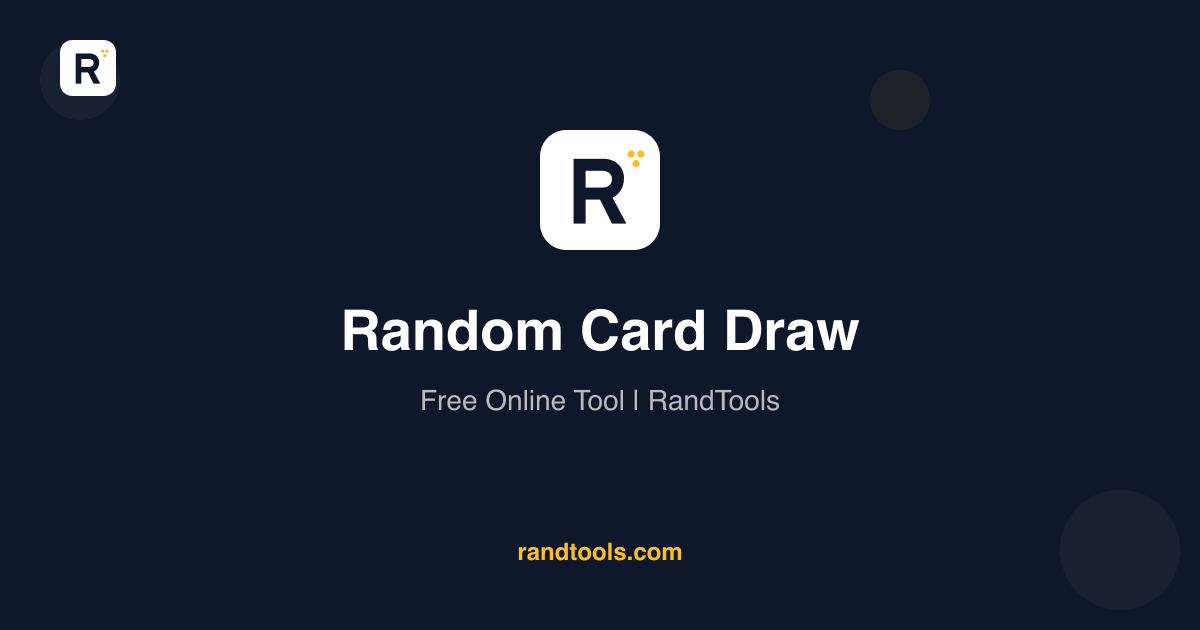 Random Card Draw Generator - Playing Cards · RandTools