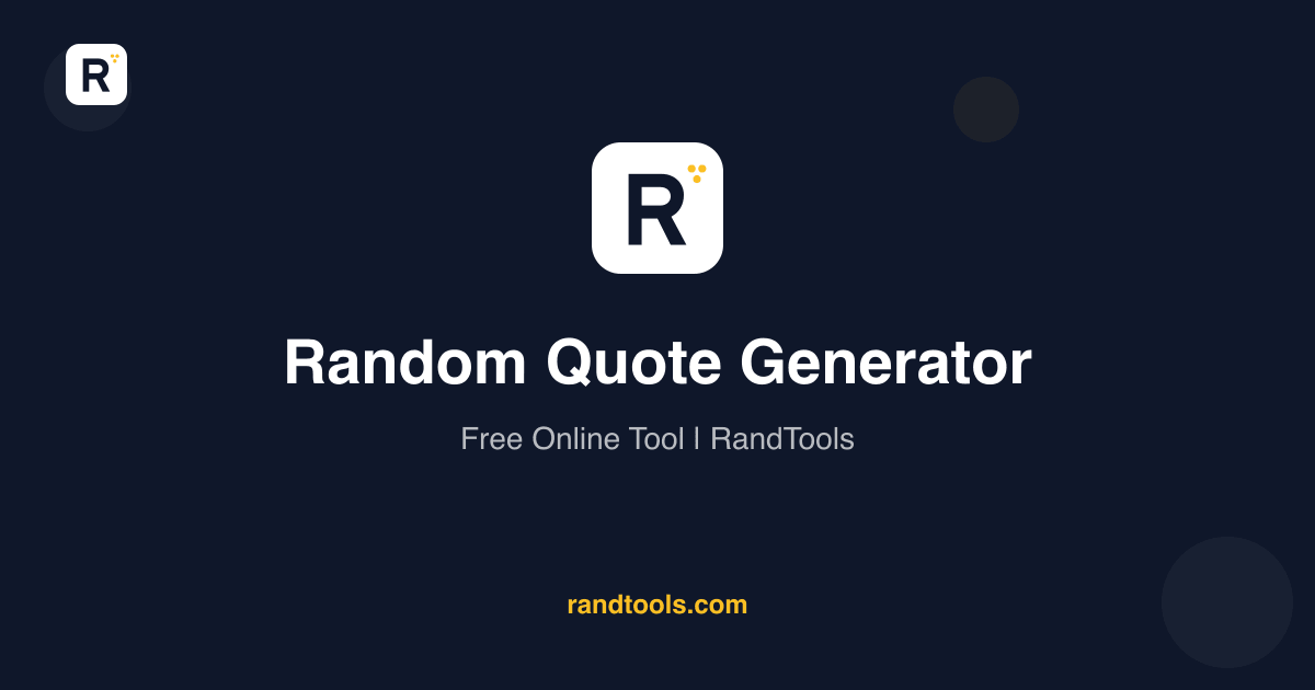 Random Quote Generator - Free Online Tool · RandTools